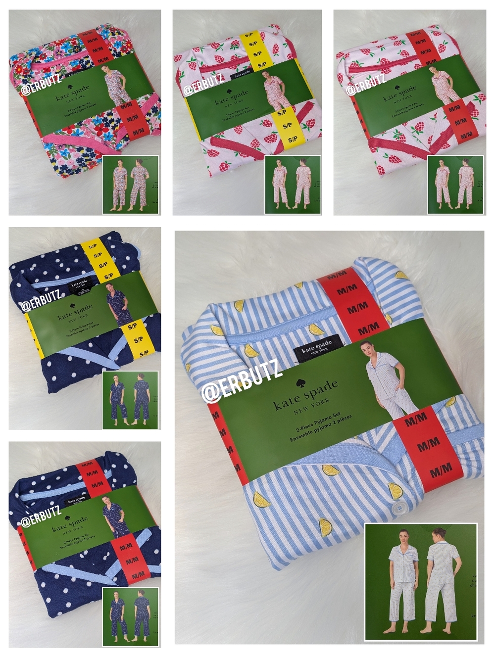 Kate Spade New York Raspberry Design Spring / Summer Pj Set ♠️ - Picture 9 of 9